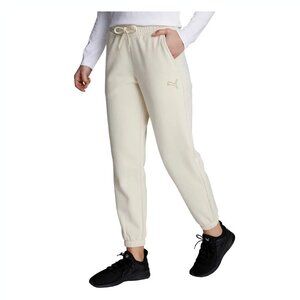 Puma Women's Cozy Fleece Sweatpant (Ivory, Medium)
